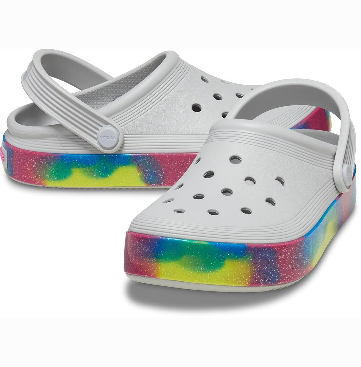 crocs 209714-1FS OFF COURT GLITTER BAND CLOG ÇOCUK SANDALET TERLİK