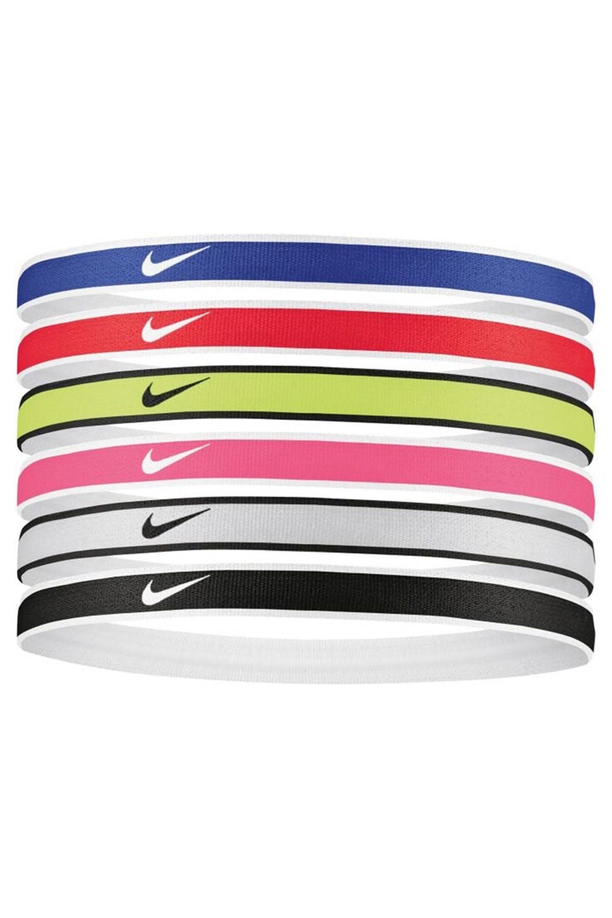 nike N.100.2021.655.OS SWOOSH SPORT HEADBANDS 6 PK TIPPED 6LI SAÇ İPİ