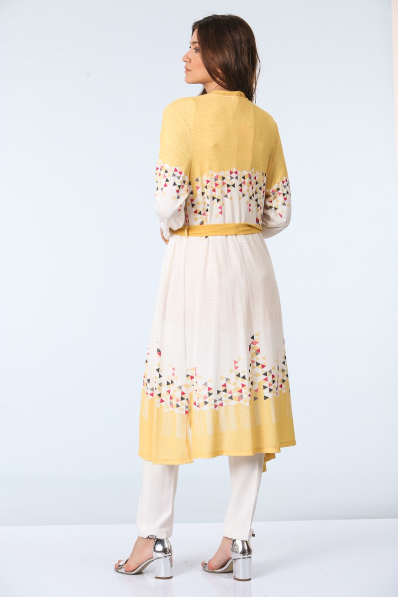 Prizma Desenli Tunik İkili Takım - Sarı